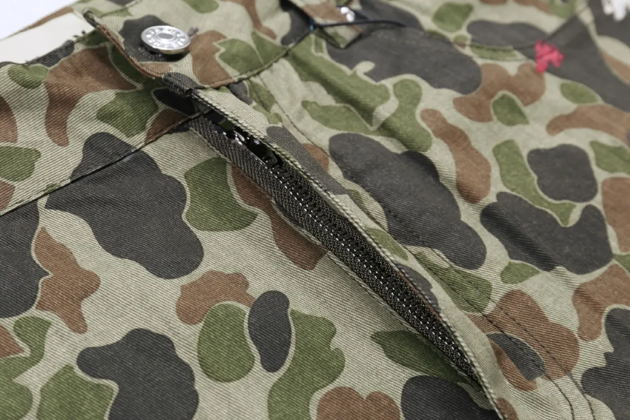 661#Gallery Dept New Hand-painted Ink Washed Overalls Camouflage Shorts Beauty Trendy Shorts Casual Five-Fifth Pants Camouflage Color S~XL P200
